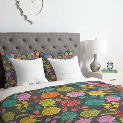 Deny Designs Roses Duvet Cover Set In Red