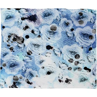 Deny Designs Roses Fleece Throw In Blue