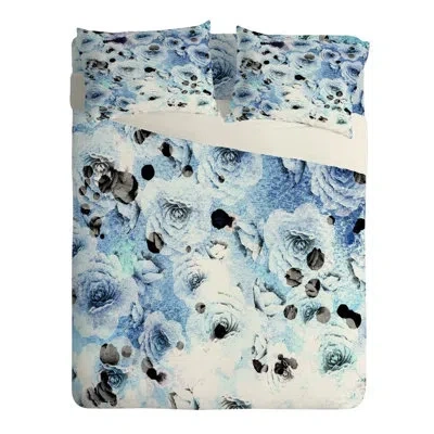 Deny Designs Roses Floral Pillowcase In Blue