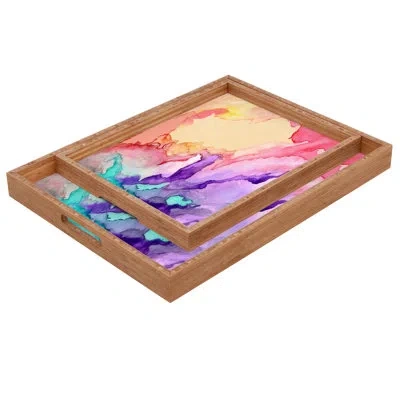 Deny Designs Rosie My World Ottoman/coffee Table Tray In Brown