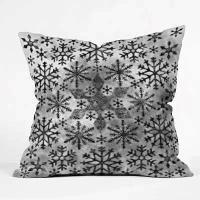 Deny Designs Ruby Door Snow Leopard Snowflake Throw Pillow