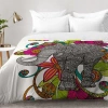 Deny Designs Ruby The Elephant Comforter Set In Gray,green,black