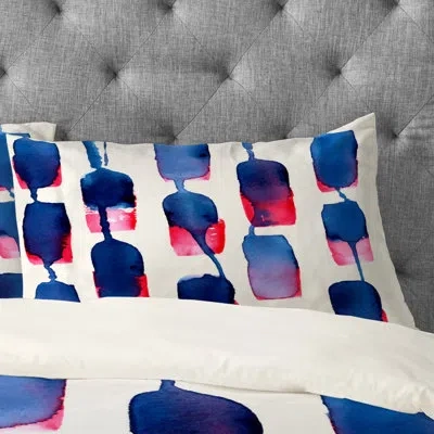 Deny Designs Run Pillowcase In Blue;white