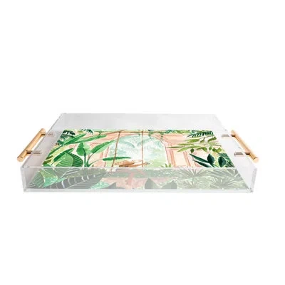 Deny Designs Sabina Fenn Illustration Jungle Swing Acrylic Tray In Beige