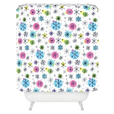 Deny Designs Sam Osborne Snowflake Doodles Single Shower Curtain