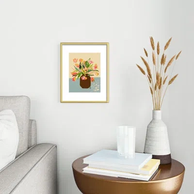 Deny Designs Sandrapoliakov Tulips I Metal Framed Art Print In Gold