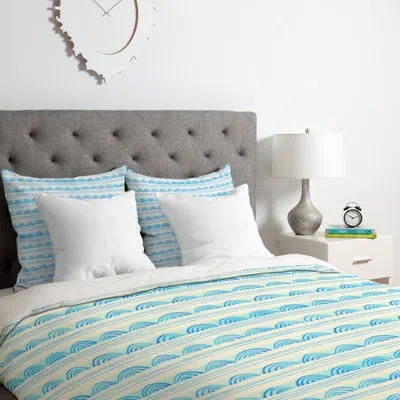 Deny Designs Scallops Duvet Cover In Blue