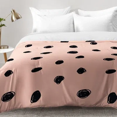 Deny Designs Scribbles Comforter Set In Pink,black
