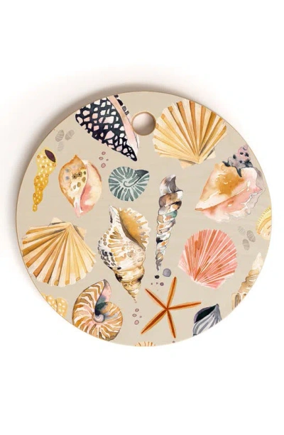 Deny Designs Sea Shells Sand Cutting Board In Beige