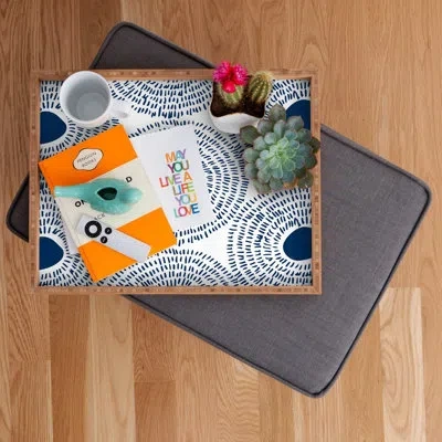 Deny Designs Selena Ottoman/coffee Table Tray In Blue