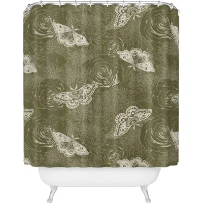 Deny Designs Shaded Lichen Shower Curtain In Green