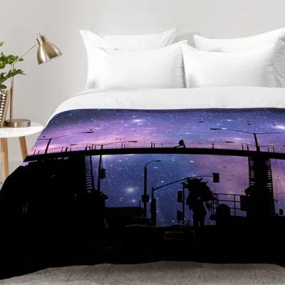 Deny Designs Shannon Clark Night Walk Comforter Set In Purple,black