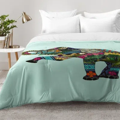Deny Designs Sharon Turner Asian Elephant Comforter Set In Blue