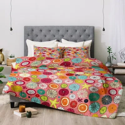 Deny Designs Sharon Turner Mod Hawaiian Cocktails Comforter In Red,orange,blue
