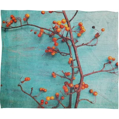 Deny Designs She Hung Her Dreams On Branches Throw Blanket In Blue