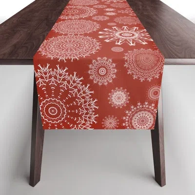 Deny Designs Sheila Wenzel-ganny 90" Table Runner In White;red