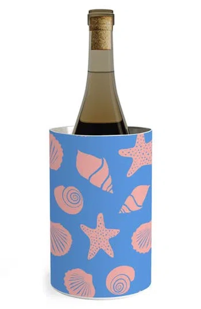Deny Designs Shells On Blue Stainless Steel Wine Chiller