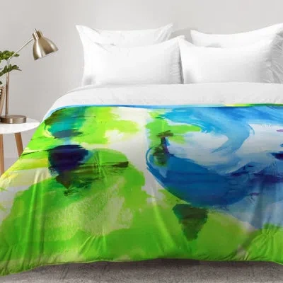 Deny Designs Shot Of Lime Comforter Set In Green,blue