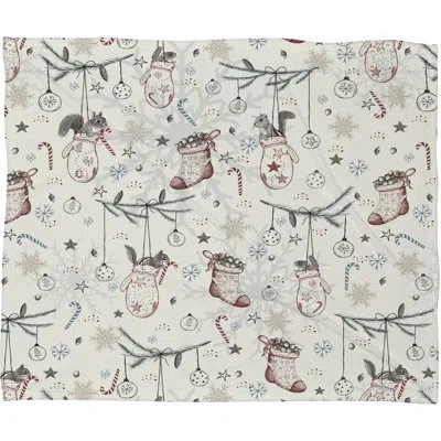 Deny Designs Silkeborg Heavenly Christmas Plush Fleece Throw In Green;red;beige