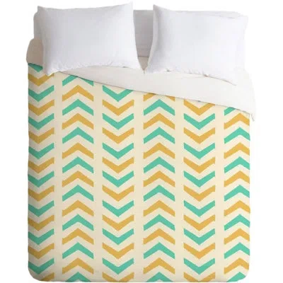 Deny Designs Single Duvet Cover In Cream,mint