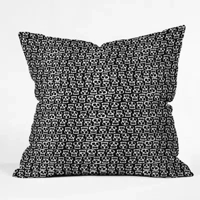 Deny Designs Skulls Throw Pillow In Black