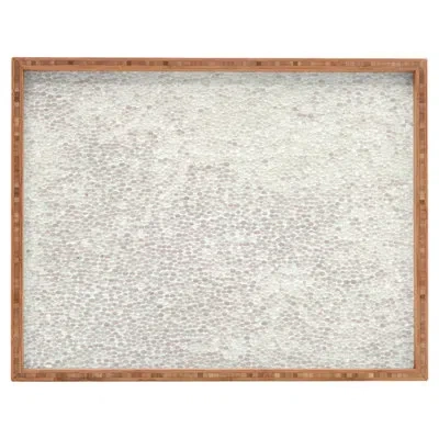 Deny Designs Snowballs Ottoman/coffee Table Tray In Gray