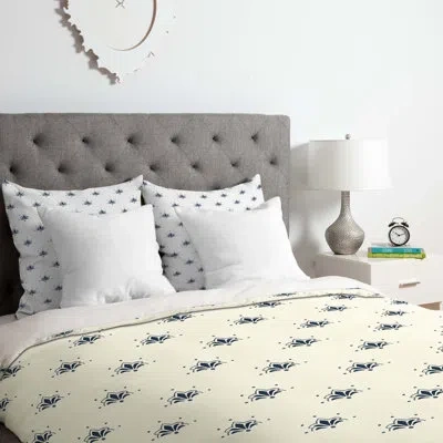 Deny Designs Social Proper Blomst Duvet Cover Set In Black,cream