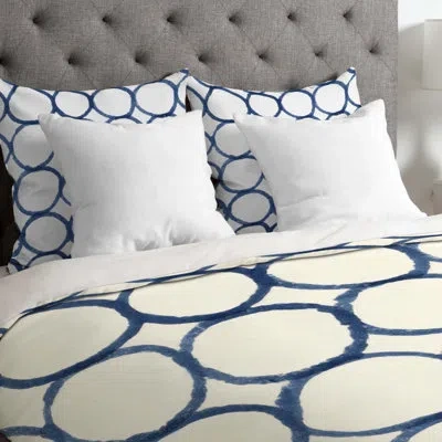 Deny Designs Social Proper Duvet Cover In Blue,cream