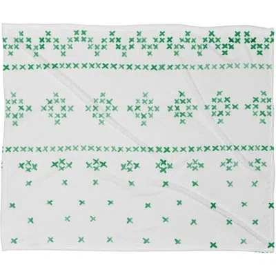 Deny Designs Social Proper Holiday Sweater Plush Fleece Throw In Green