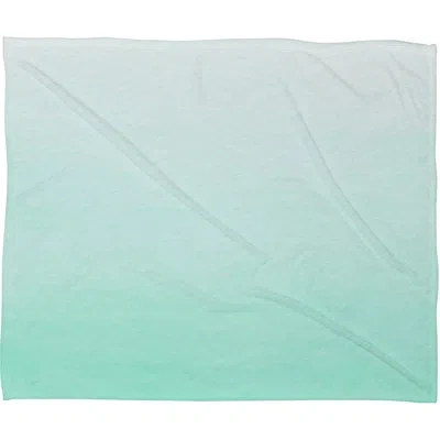 Deny Designs Social Proper Mint Ombre Blanket In Blue