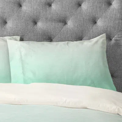 Deny Designs Social Proper Ombre Pillowcase In Mint
