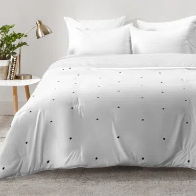 Deny Designs Social Proper Tiny Dot Comforter Set In White,black