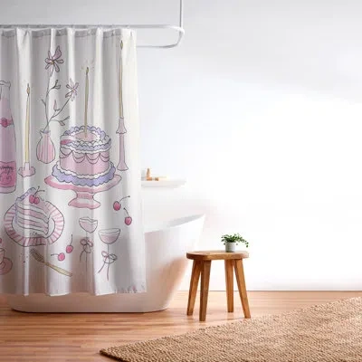 Deny Designs Southeast Preppy Afternoon Tea Shower Curtain In Pink