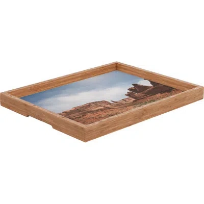 Deny Designs Southwest Desert Ottoman/coffee Table Tray In Brown