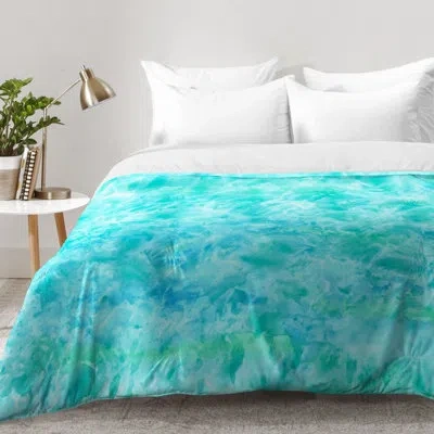 Deny Designs Sparkling Sea Comforter Set In Colors Of Sham: Blue,green