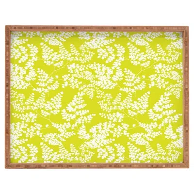 Deny Designs Spring 3 Ottoman/coffee Table Tray In Green