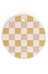 Deny Designs Spring Checkers Cutting Board In Yellow