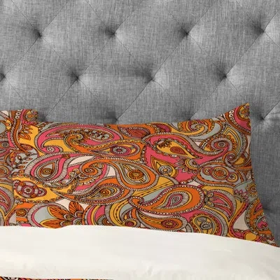 Deny Designs Spring Paisley Pillowcase In Brown;pink;orange