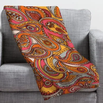 Deny Designs Spring Paisley Throw In Gray;red