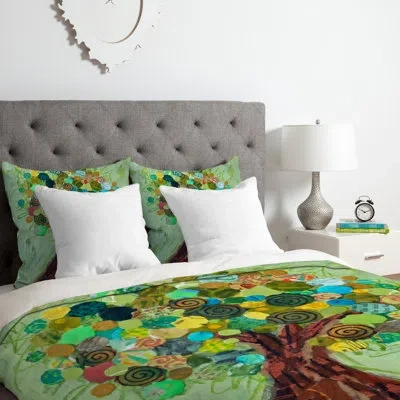 Deny Designs Spring Tree Duvet Cover Set In Green,brown
