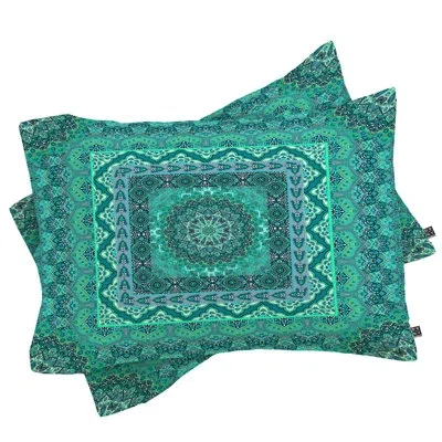 Deny Designs Squared Pillowcase In Green