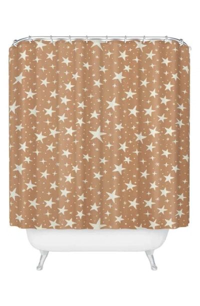 Deny Designs Star Print Shower Curtain In Neutral