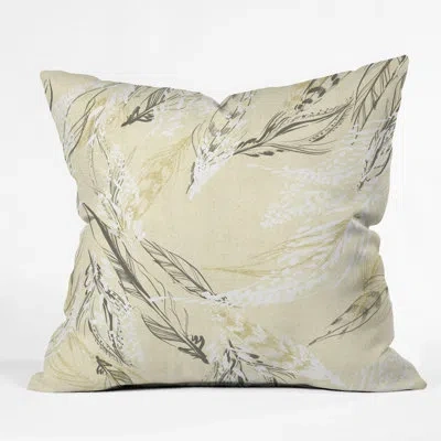 Deny Designs State Feather Linen Indoor/outdoor Throw Pillow