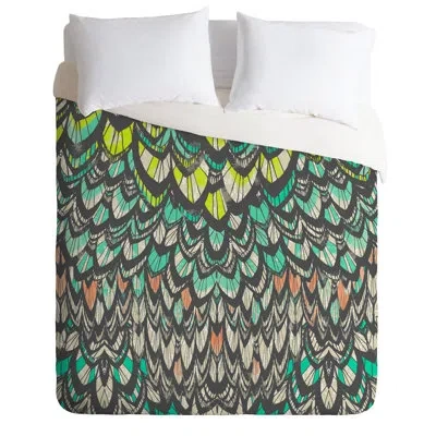 Deny Designs State Flock Duvet Cover Set In Green,black