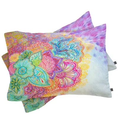 Deny Designs Stephanie Corfee Floral Pillowcase In White;pink