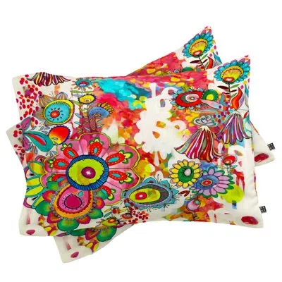Deny Designs Stephanie Corfee Pillowcase In Blue;red;pink