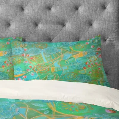 Deny Designs Stephanie Corfee Secret Garden Pillowcase In Green