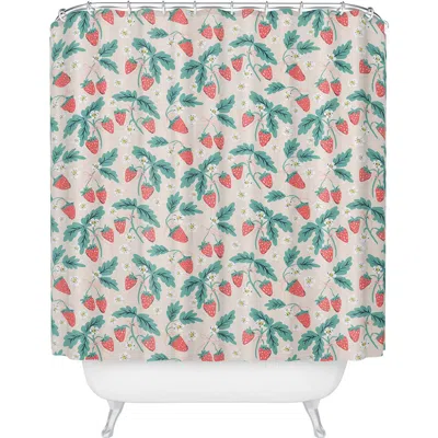Deny Designs Strawberry & Flower Print Shower Curtain