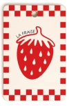 Deny Designs Strawberry Wood Cutting Board In Cream