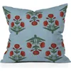 Deny Designs Stripe & Lobster Print Throw Pillow In Blue